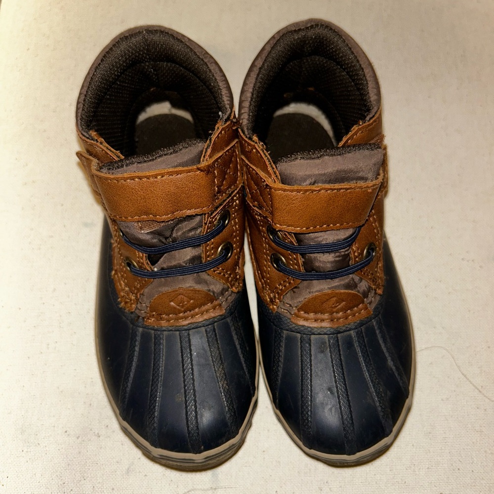 Sperry Kids Brown and Navy Boots
